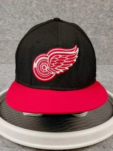 Detroit Red Wings New Era 59Fifty Fitted Hat NHL Hockey Size 7 5/8 Black/Red Cap - Picture 1 of 18