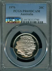 1976 AUSTRALIA 20 CENTS PCGS PR69 MAC UHCam MAC 2ND FINEST & SPOTLESS * - Picture 1 of 2