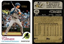 2022 Topps Heritage Baseball Card #666 TREA TURNER LOS ANGELES DODGERS