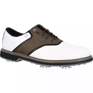 FootJoy Golf Shoes FJ Originals 57022 White Brown Black Choose Your Size - Picture 1 of 3