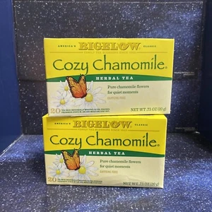 2 X Bigelow Cozy Chamomile Flavor Herbal Tea | 20 Pouches Each Box Exp: Read Des - Picture 1 of 6