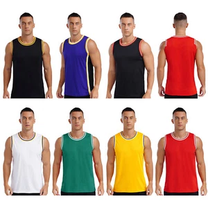 Mens Tank Mesh Jersey Breathable Top Basketball Vest Male Sports Muscle Shirts - Picture 1 of 94