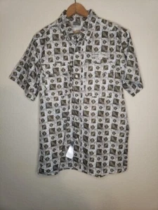 NEW Great Northwest Shirt Men MEDIUM POLYESTER Fish S/S FISHING Vented Hiking - Picture 1 of 11