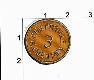 Knightsville Elementary Patch 3 Round Vintage Embroidered Upcycle Cosplay - Picture 1 of 1