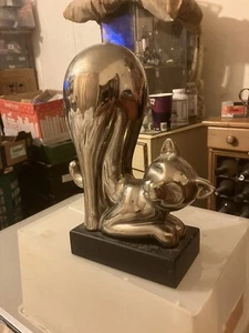 Peri Silver Coloured Cat Statue - Picture 1 of 5