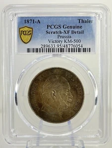 1871 A Germany Thaler Prussia Victory - Certified PCGS XF Details - Silver - Picture 1 of 4