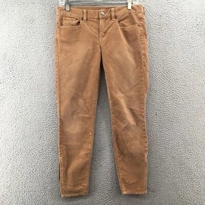 J.Crew Skinny Leg Pants Womens 28 (Actual 36X27) Brown Low Rise Corduroy Zip Fly - Picture 1 of 17