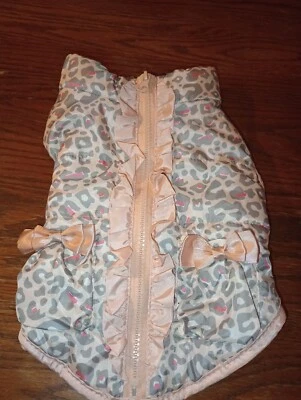 XS Polyester Dog Coat Cheetah Print In Pink & Gray - Image 1 of 4
