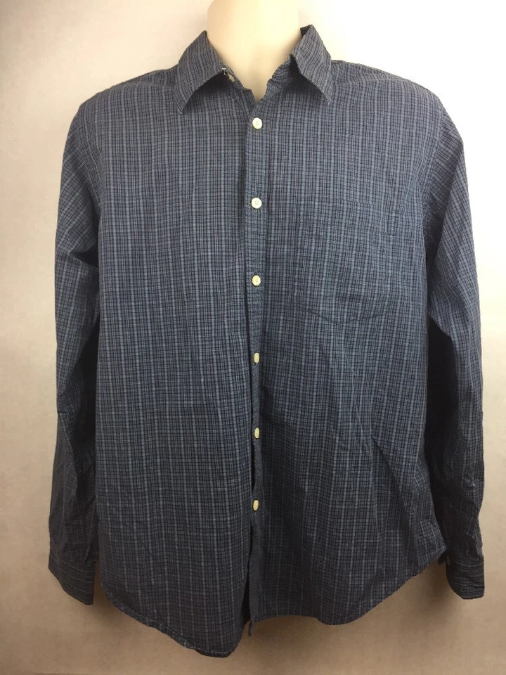 Men's Gap Blue & Purple Plaid Button Up Dress Shirt Size Medium - Image 1 of 3