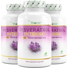 3x RESVERATROL INTENSO = 180 Kapseln (V) 98% Trans-Resveratrol + Piperin á 500mg