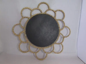 Chalkboard Wall Hanging Round Kitchen Shop Jute Covered Edging Unusual 16" Diam - Picture 1 of 8