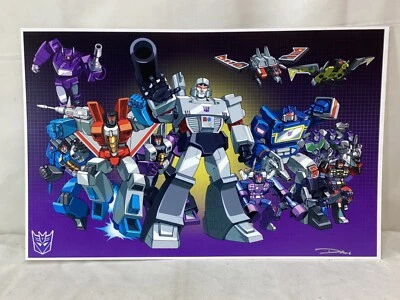 Póster del equipo G1 Transformers Decepticons 11x17 imagen 1984 caja arte cuadrícula Foto 1 de 2