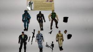 Modern Vintage GI Joe ARAH Action Figures W/ Weapons Accessories File Card Lot 5