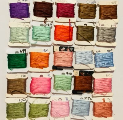 DMC Embroidery Floss Lot of 25 Carded Assortment #26 - Image 1 of 4