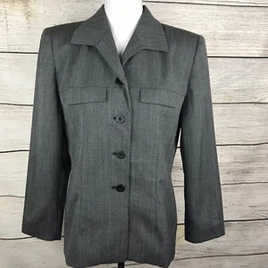 Pendleton Vintage Jacket Blazer Size 12P Wool Black White Button Front Lined - Picture 1 of 9