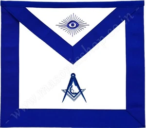 FREIMAURER BLAUE LODGE OFFIZIERSSCHÜRZE HANDBESTICKT - JUNIOR DEACON (MA-116-V) - Bild 1 von 2