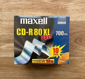 10X MAXELL CD-R 80XL PRO 700MB/ 80 MINS CD-R (RARE) BOXED NEW & SEALED - Picture 1 of 4