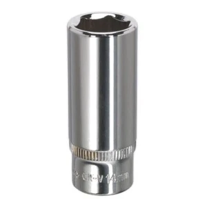 Sealey Metrico Presa 14mm Profondo 0.6cmSq Guida Completamente Lucidata SP1414D - Zdjęcie 1 z 1