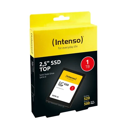 1TB SATA III 2,5 Zoll Intenso SSD interne Festplatte Top High-Speed 3D-Nand - Bild 1 von 4
