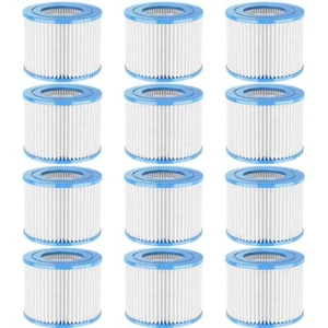 Type VI Hot Tub Filters - 1-12-Pack, Compatible with Lay-Z-Spa, Coleman SaluSpa - Picture 1 of 14