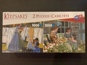 New 2 Keepsake Jigsaw Puzzles TCG Toys Wash Day & Snapping Beans Keepsake Boxes - Picture 1 of 2