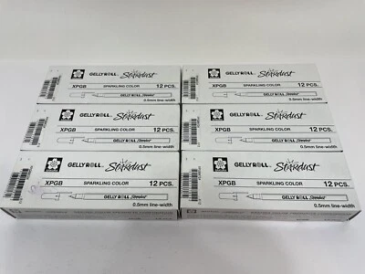 37956 Sakura Gelly Roll Pen Stardust Gel Pen, Purple Star, 0.5mm, Lot 6 x 12 =72 - Image 1 of 4