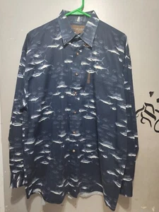 Magellan Sportswear Men's Larg Long Sleeve Button-Up Shirt Fish and Tackle Print - Picture 1 of 8