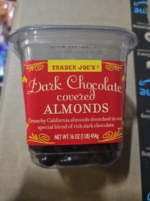 Chocolate Covered Crunchy Almonds Delicious Rich Dark Chocolate Trader Joe's - Image 1 of 2
