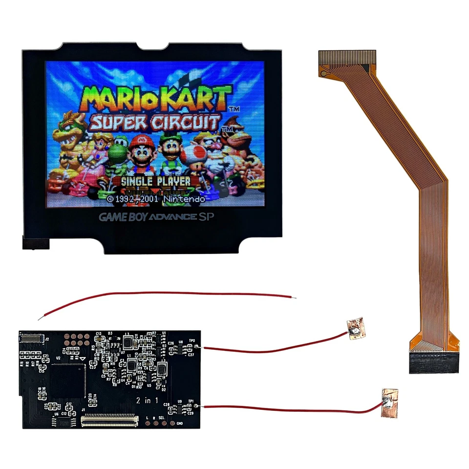 GameBoy Advance SP IPS v2 Backlight w/ Color Palettes NO SOLDER Mod Kit Game Boy - Image 1 of 4
