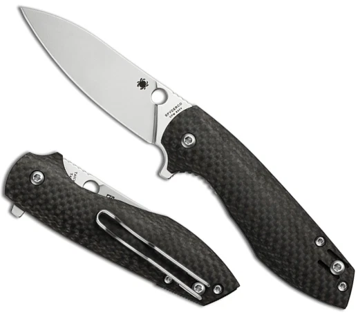 SPYDERCO Numbered Positron Carbon Fiber Plain CPMS30V Steel Titanium C195CFP NEW - Image 1 of 1