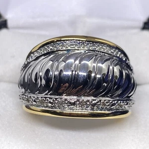 Avon Fine Designer Collection Diamond Accent Twist Ring Size 8 Signed 925 NV - Picture 1 of 6