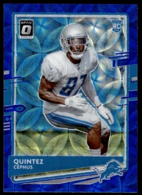 2020 DONRUSS OPTIC RATED ROOKIE BLUE Quintez Cephus Detroit Lions #P-280 - Image 1 of 2