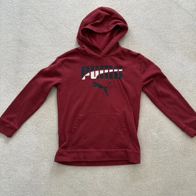 Sudadera con capucha roja con logotipo grande de dos tonos PUMA Essentials + PUMA Essentials para niños Foto 1 de 4