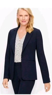 NUEVO CON ETIQUETAS Chaqueta Blazer Talbots Italiana Lujo Tejida Azul Marino Cuello 18W Oficina Preppy Foto 1 de 4