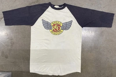 REO Speed Wagon 1981 Vintage Band Shirt Size XLarge 3/4 Sleeve - Imagem 1 de 4
