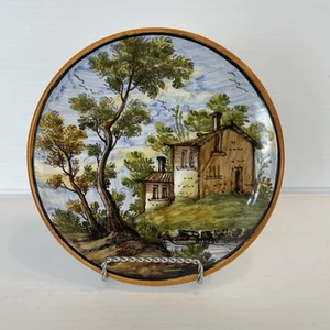 J Castelli Teller handbemalt signiert italienische Landschaft Del Melo - Bild 1 von 8
