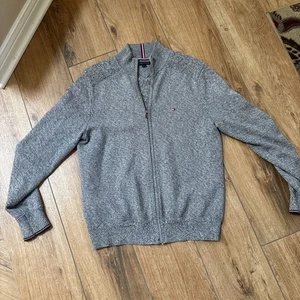 TOMMY HILFIGER KNIT SWEATER VARSITY JACKET FULL ZIP MEN’S M - Picture 1 of 8