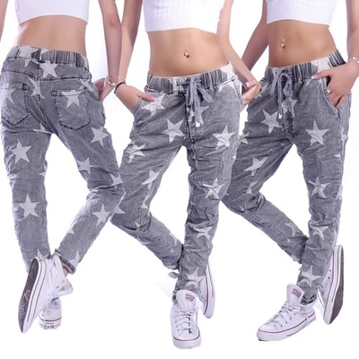 Damen Boyfriend Jeans Chino Baggy Harems Hose Hüftjeans Stretch Girlfriend G19 - Bild 1 von 4