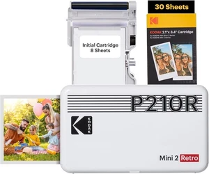 Kodak Mini 2 Retro 4PASS Portable Photo Printer, 2.1x3.4 inches, 38 Sheets Bundl - Picture 1 of 9
