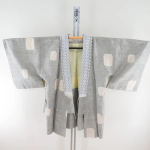 Cappotto kimono seta fantasia tsumugi grigio 36,6 pollici donna - Foto 1 di 11