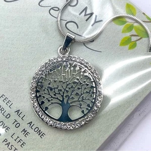 To My Niece Family Tree of Life Silver-Tone Necklace Jewelry Pendant from Aunt - Picture 1 of 9