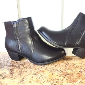 NUEVO 11 Botines Negros para Mujer Cremalleras Laterales Calzado Informal VJH Espuma con Memoria - Imagen 1 de 6