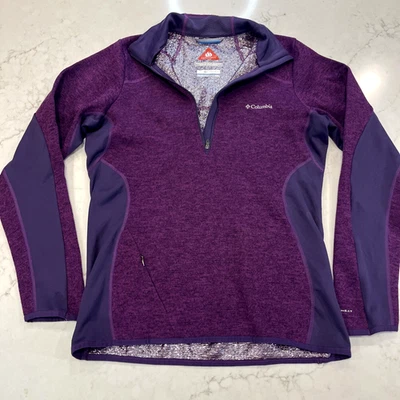 Columbia Omni-Wick Evap 1/4 Zip Sweater Top Jacket Womens Medium Purple Gorpcore - Image 1 of 4