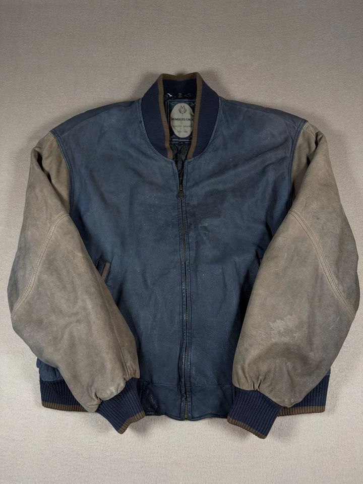 Chaqueta de bombardero de gamuza vintage de los 90 solo para miembros para hombre talla XL rara Foto 1 de 4