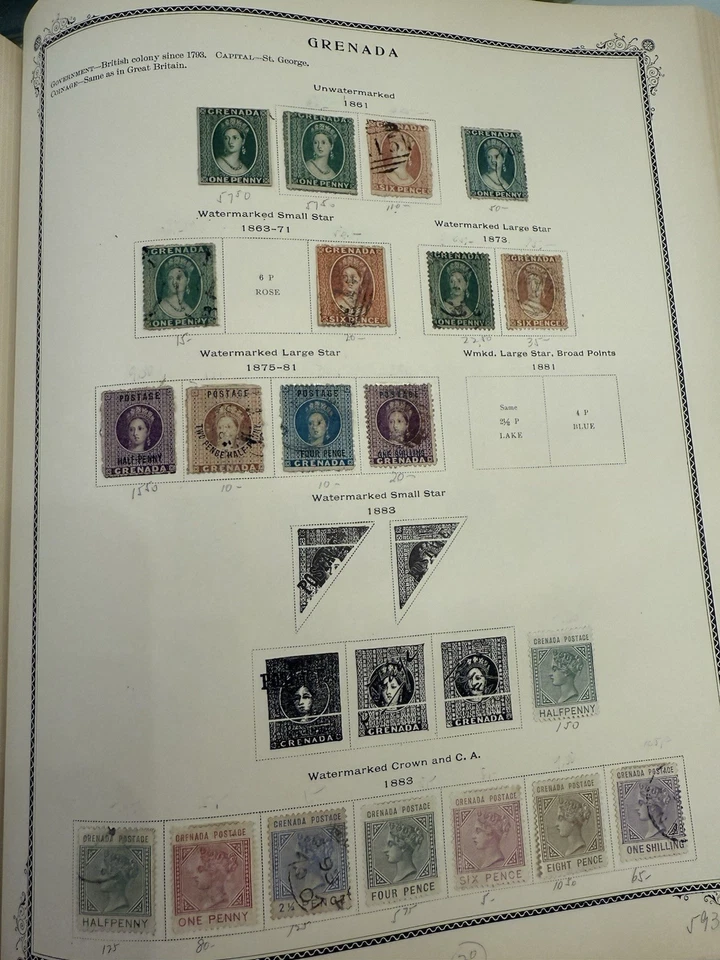 GRENADA British Colony Collection Of Postage Stamps 1861, 1863-71,1873, 1875-83  - Image 1 of 1
