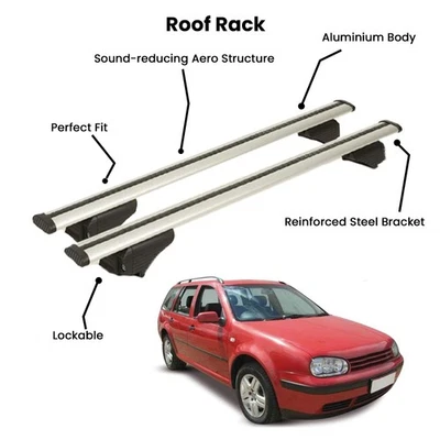 2 Pcs Silver Cross Bars for  VOLKSWAGEN GOLF HB 5D 1998-2003 Foto 1 de 4