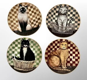 "Juego de 4 platos de almuerzo del desierto Oneida Country Kitties 8,25"" de colección" - Imagen 1 de 10