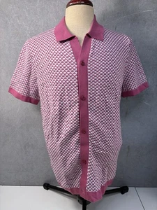 Express Hemd Herren große Strickknöpfe Sommer Resort Urlaub Strickjacke Vintage - Bild 1 von 5