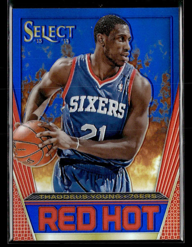2013-14 Select #21 Thaddeus Young Red Hot Blue/Red Prizm /49 - Image 1 of 2