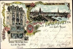 Litho Frankfurt am Main, Café Royal, Zeil 18, Stadtpanorama - 3749342 - Picture 1 of 2